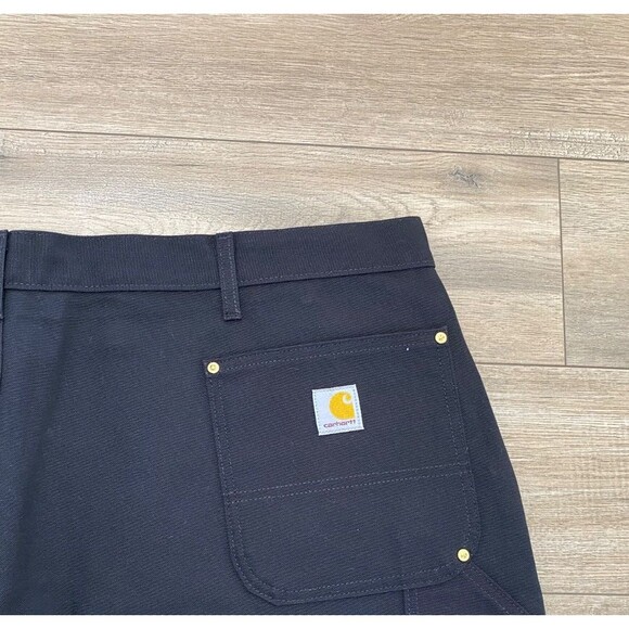 Carhartt B-01 Mens 50x30 Duck Double-Front Knee Black Work Dungaree Pants - Picture 12 of 12
